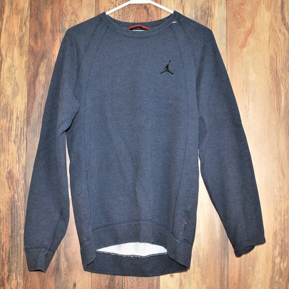 Vintage Air Jordan Sportswear Wing Fleece 1985 Sweatshirt Deep Blue Soft Size M - Picture 1 of 4